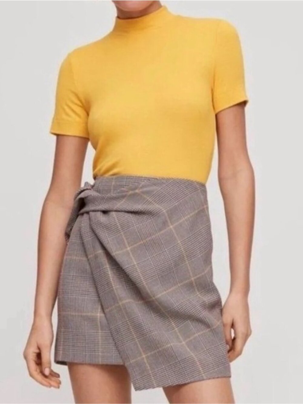 Babaton Jethro Faux Wrap Plaid Skirt Size 2 Aritzia #72921